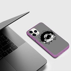 Чехол iPhone 11 Pro матовый Брешь Космоса, цвет: 3D-фиолетовый — фото 2