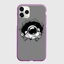 Чехол iPhone 11 Pro матовый Брешь Космоса, цвет: 3D-фиолетовый