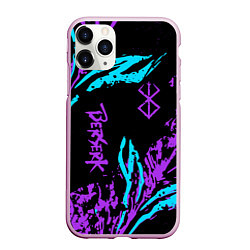 Чехол iPhone 11 Pro матовый Berserk bleck mask neon, цвет: 3D-розовый