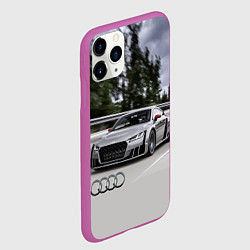 Чехол iPhone 11 Pro матовый Ауди на скоростном шоссе Audi on the expressway, цвет: 3D-фиолетовый — фото 2
