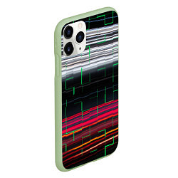Чехол iPhone 11 Pro матовый Цветная мозаика colored mosaic lines, цвет: 3D-салатовый — фото 2