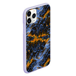 Чехол iPhone 11 Pro матовый Оранжево-Синяя Вулканическая Лава, цвет: 3D-светло-сиреневый — фото 2