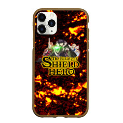 Чехол iPhone 11 Pro матовый The Rising of the Shield Hero персонажи на фоне че