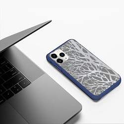 Чехол iPhone 11 Pro матовый Сomposition of branches Композиция из веток, цвет: 3D-тёмно-синий — фото 2