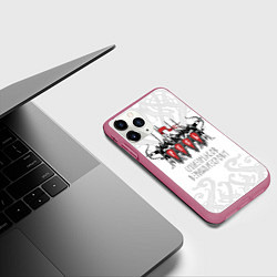 Чехол iPhone 11 Pro матовый Русская дружина, цвет: 3D-малиновый — фото 2