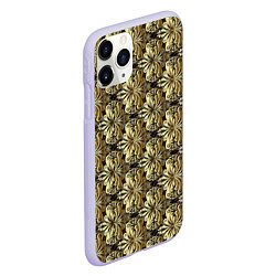 Чехол iPhone 11 Pro матовый Золотые узоры Gold, цвет: 3D-светло-сиреневый — фото 2