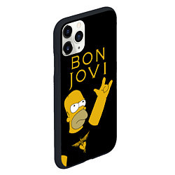 Чехол iPhone 11 Pro матовый Bon Jovi Гомер Симпсон Рокер, цвет: 3D-черный — фото 2