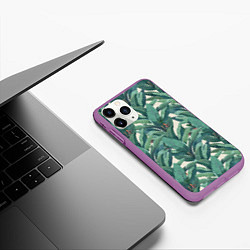 Чехол iPhone 11 Pro матовый Листья Банановых Деревьев, цвет: 3D-фиолетовый — фото 2