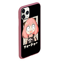 Чехол iPhone 11 Pro матовый Anya Forger Иероглифы, цвет: 3D-малиновый — фото 2