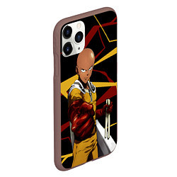 Чехол iPhone 11 Pro матовый One Punch Man - Сайтама-аниме, цвет: 3D-коричневый — фото 2