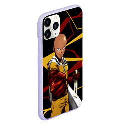 Чехол iPhone 11 Pro матовый One Punch Man - Сайтама-аниме, цвет: 3D-светло-сиреневый — фото 2