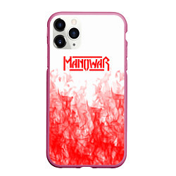 Чехол iPhone 11 Pro матовый Manowar пламя, цвет: 3D-малиновый