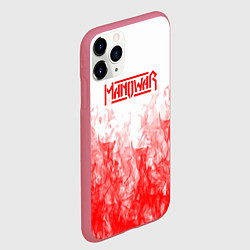 Чехол iPhone 11 Pro матовый Manowar пламя, цвет: 3D-малиновый — фото 2