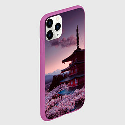 Чехол iPhone 11 Pro матовый Цветение сакуры в Японии, цвет: 3D-фиолетовый — фото 2