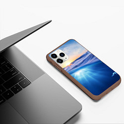 Чехол iPhone 11 Pro матовый Грань между небом и водой, цвет: 3D-коричневый — фото 2