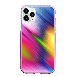 Чехол iPhone 11 Pro матовый Абстрактный разноцветный текстурированный фон, цвет: 3D-розовый