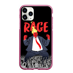 Чехол iPhone 11 Pro матовый Дональд Трамп - Ярость, цвет: 3D-малиновый