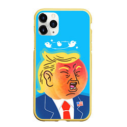 Чехол iPhone 11 Pro матовый Дональд Трамп и Твиттер