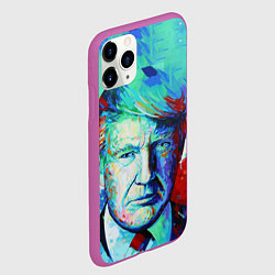 Чехол iPhone 11 Pro матовый Дональд Трамп арт, цвет: 3D-фиолетовый — фото 2