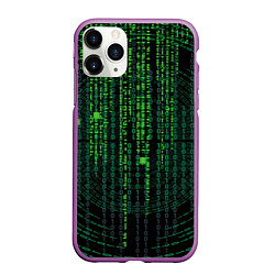 Чехол iPhone 11 Pro матовый Бинарная матрица, цвет: 3D-фиолетовый