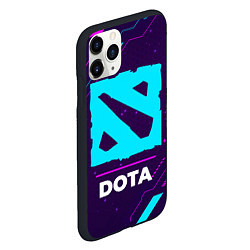 Чехол iPhone 11 Pro матовый Символ Dota в неоновых цветах на темном фоне, цвет: 3D-черный — фото 2