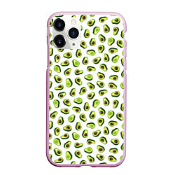 Чехол iPhone 11 Pro матовый Смешное авокадо на белом фоне, цвет: 3D-розовый