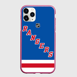 Чехол iPhone 11 Pro матовый Артемий Панарин Rangers, цвет: 3D-малиновый