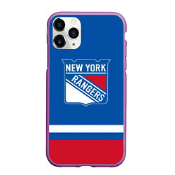 Чехол iPhone 11 Pro матовый New York Rangers Панарин, цвет: 3D-фиолетовый