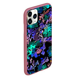 Чехол iPhone 11 Pro матовый Floral pattern Summer night Fashion trend 2025, цвет: 3D-малиновый — фото 2