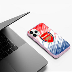Чехол iPhone 11 Pro матовый Арсенал arsenal logo, цвет: 3D-розовый — фото 2
