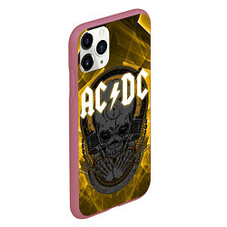 Чехол iPhone 11 Pro матовый AC DC SKULL ROCK, цвет: 3D-малиновый — фото 2