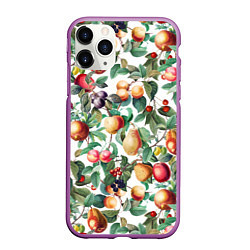 Чехол iPhone 11 Pro матовый Летний Фруктовый Сад, цвет: 3D-фиолетовый