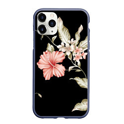 Чехол iPhone 11 Pro матовый Летняя ночь Floral composition, цвет: 3D-серый