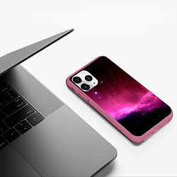 Чехол iPhone 11 Pro матовый Night Nebula, цвет: 3D-малиновый — фото 2