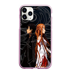 Чехол iPhone 11 Pro матовый Кирито и Асуна - Sword Art Online