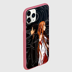 Чехол iPhone 11 Pro матовый Кирито и Асуна - Sword Art Online, цвет: 3D-малиновый — фото 2