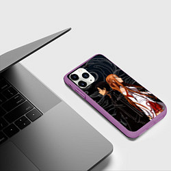 Чехол iPhone 11 Pro матовый Кирито и Асуна - Sword Art Online, цвет: 3D-фиолетовый — фото 2