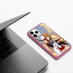 Чехол iPhone 11 Pro матовый Асуна Юки - Sword Art Online, цвет: 3D-малиновый — фото 2