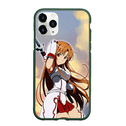 Чехол iPhone 11 Pro матовый Асуна Юки - Sword Art Online, цвет: 3D-темно-зеленый