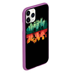 Чехол iPhone 11 Pro матовый Stranger Things Wrong Side, цвет: 3D-фиолетовый — фото 2