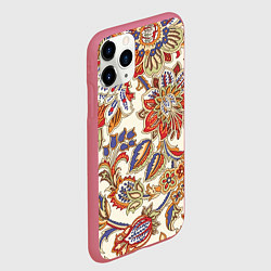 Чехол iPhone 11 Pro матовый Цветочный винтажный орнамент, цвет: 3D-малиновый — фото 2
