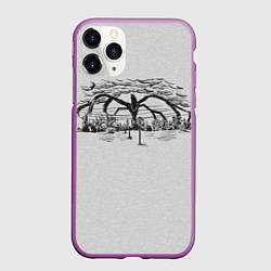 Чехол iPhone 11 Pro матовый Очень странные дела Истязатель разума, цвет: 3D-фиолетовый