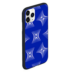 Чехол iPhone 11 Pro матовый ABSTRACT PATTERN ON A BLUE BACKGROUND, цвет: 3D-черный — фото 2