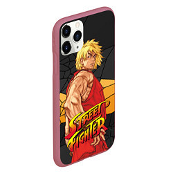 Чехол iPhone 11 Pro матовый Кен Мастерс - Street Fighter, цвет: 3D-малиновый — фото 2