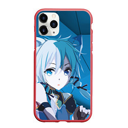 Чехол iPhone 11 Pro матовый Catgirl с синими ушками