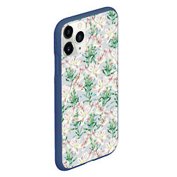 Чехол iPhone 11 Pro матовый Цветы Нежные Лилии, цвет: 3D-тёмно-синий — фото 2