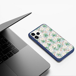 Чехол iPhone 11 Pro матовый Цветы Нежные Лилии, цвет: 3D-тёмно-синий — фото 2