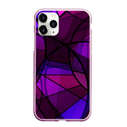 Чехол iPhone 11 Pro матовый Абстрактный в пурпурных тонах узор, цвет: 3D-розовый