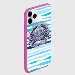 Чехол iPhone 11 Pro матовый Синий крабик, цвет: 3D-фиолетовый — фото 2