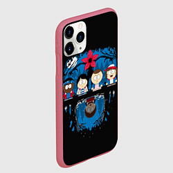 Чехол iPhone 11 Pro матовый Stranger Things South Park, цвет: 3D-малиновый — фото 2
